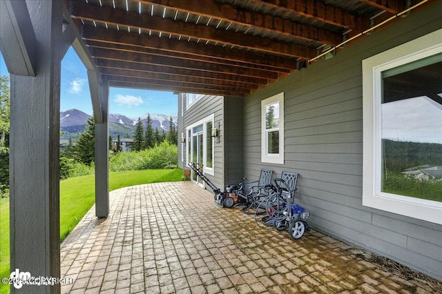 16071 Mountain Air Dr, Anchorage, AK 99516 - view of patio with a mountain view