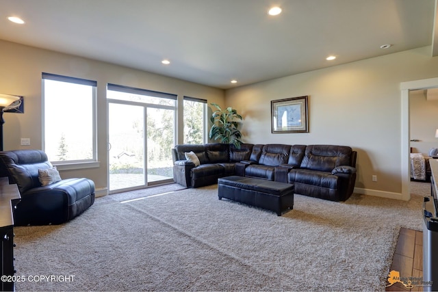 16071 Mountain Air Dr, Anchorage, AK 99516 - living room featuring carpet flooring and recessed lighting