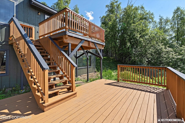 19712 Chugach Park Dr, Eagle River, AK 99567 - wooden deck with stairway