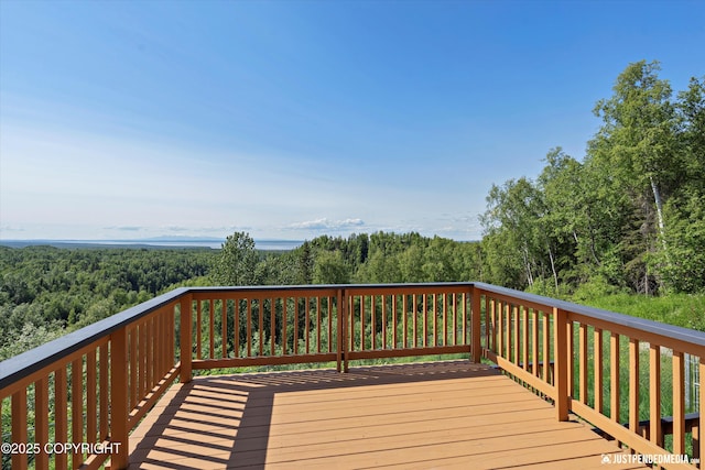 19712 Chugach Park Dr, Eagle River, AK 99567 - deck featuring a wooded view