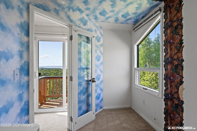 19712 Chugach Park Dr, Eagle River, AK 99567 - entryway with baseboards and carpet flooring