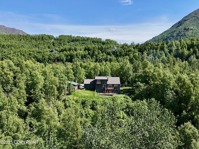 19712 Chugach Park Dr, Eagle River, AK 99567 - view of subject property featuring a heavily wooded area and a mountain backdrop