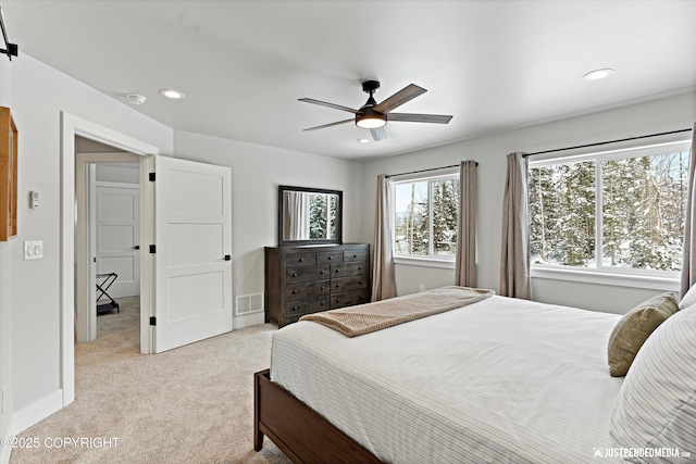 9203 Strutz Ave, Anchorage, AK 99507 - carpeted bedroom featuring recessed lighting and a ceiling fan