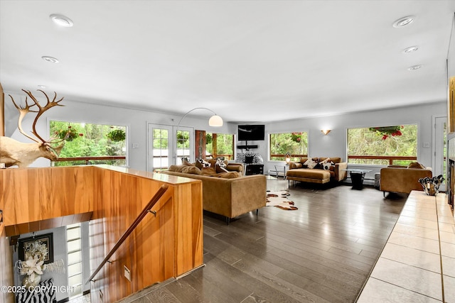 3890 Janet Lee Cir, Anchorage, AK 99516 - living room featuring plenty of natural light, dark wood-style flooring, and recessed lighting