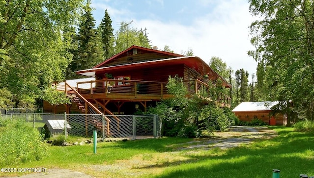 3890 Janet Lee Cir, Anchorage, AK 99516 - rear view of property with a deck