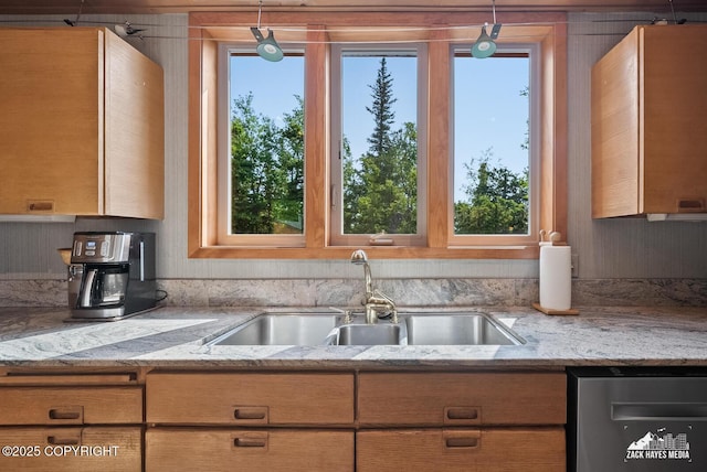 11411 Snowline Dr, Anchorage, AK 99507 - kitchen with dishwasher and light stone counters