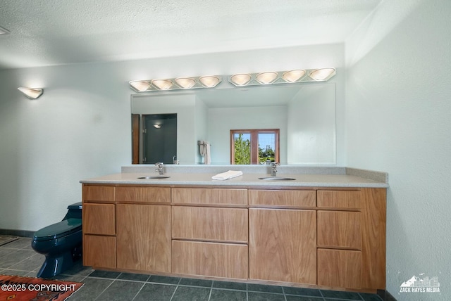 11411 Snowline Dr, Anchorage, AK 99507 - bathroom featuring double vanity and tile patterned floors