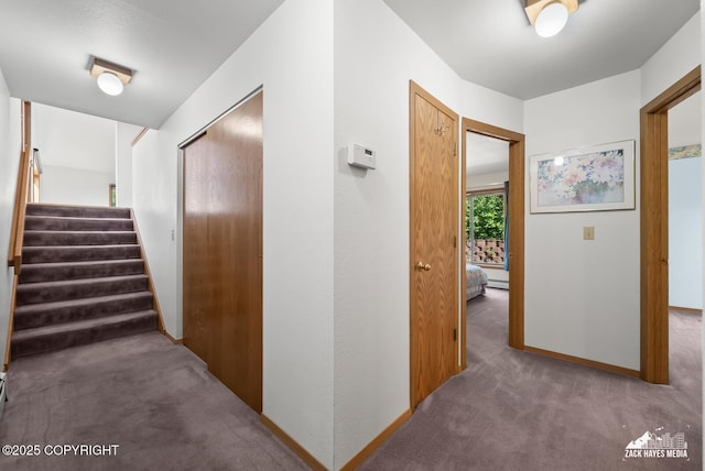 11411 Snowline Dr, Anchorage, AK 99507 - hall with carpet floors and stairway
