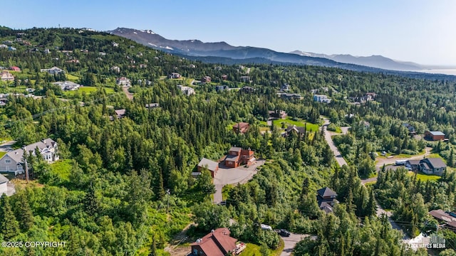 11411 Snowline Dr, Anchorage, AK 99507 - aerial overview of property's location with a mountain backdrop