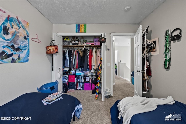 5320 Larkspur St, Anchorage, AK 99507 - carpeted bedroom featuring a textured ceiling and a closet