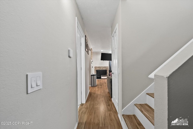 5320 Larkspur St, Anchorage, AK 99507 - corridor with wood finished floors and stairway