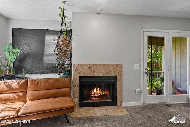 5320 Larkspur St, Anchorage, AK 99507 - carpeted living room featuring a fireplace