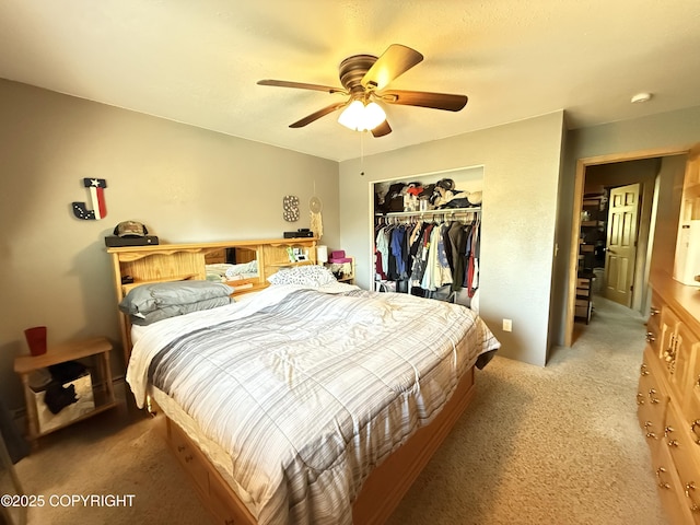 711 Maple Dr, Kenai, AK 99611 - carpeted bedroom featuring a closet and a ceiling fan