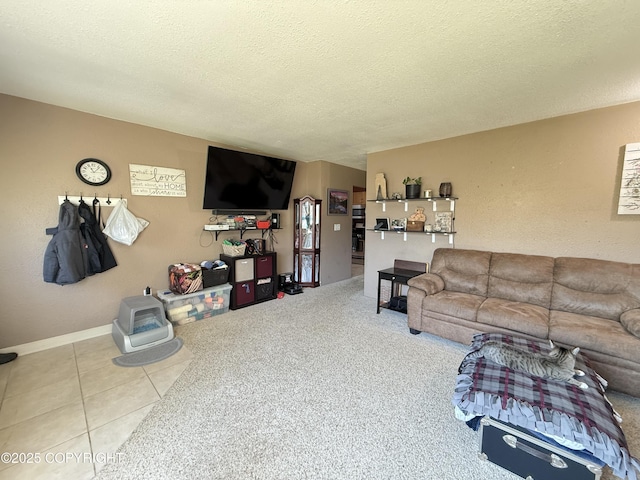711 Maple Dr, Kenai, AK 99611 - living area with a textured ceiling and tile patterned flooring