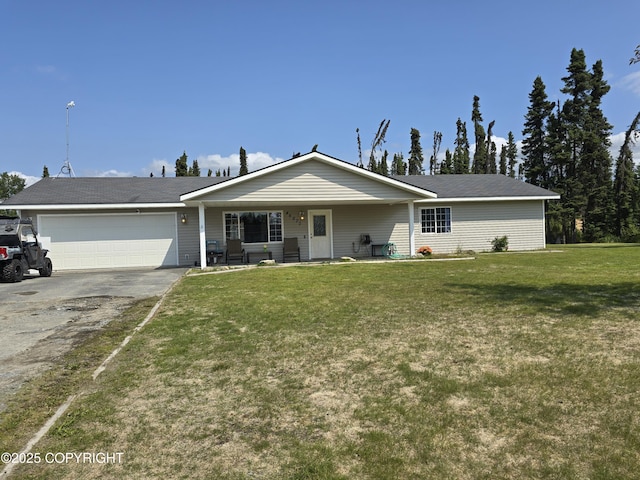 46270 Woodwill Dr, Kenai, AK 99611 - ranch-style home with a garage, a front yard, and driveway