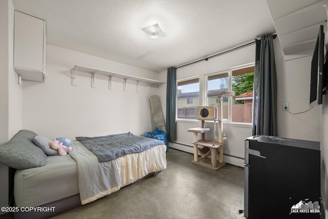4116 W 88th Ave, Anchorage, AK 99502 - bedroom with concrete floors and a textured ceiling