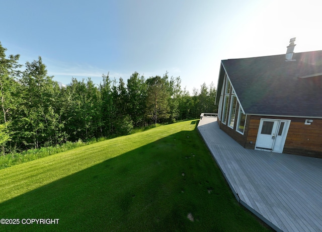 10821 E Valley Crest Dr, Palmer, AK 99645 - view of grassy yard featuring a deck