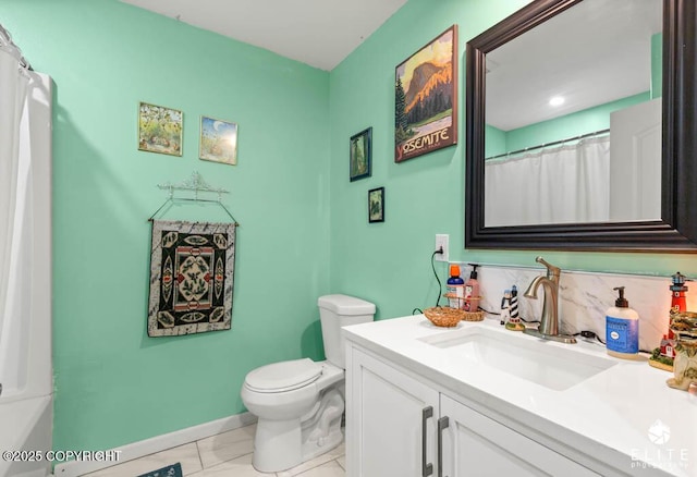 5050 N Gold Mint Dr, Wasilla, AK 99654 - bathroom with vanity, marble finish flooring, and a shower with shower curtain