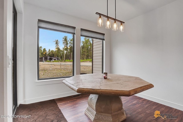 4576 S Gon Fishin Dr, Wasilla, AK 99623 - dining room featuring baseboards and dark wood-type flooring