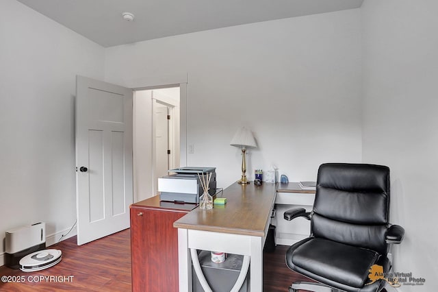 4576 S Gon Fishin Dr, Wasilla, AK 99623 - office area with dark wood-style floors