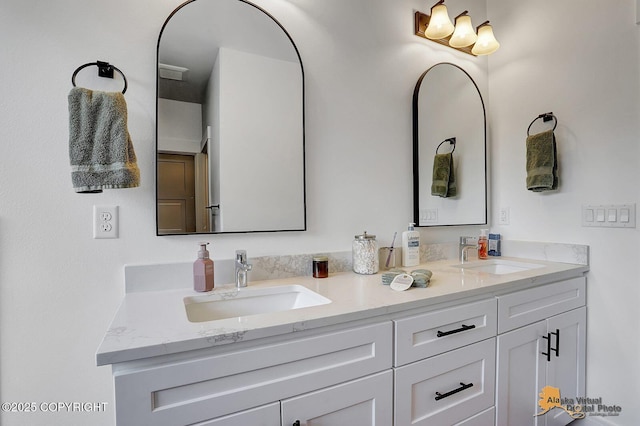 4576 S Gon Fishin Dr, Wasilla, AK 99623 - bathroom featuring double vanity