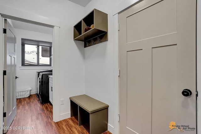 4576 S Gon Fishin Dr, Wasilla, AK 99623 - mudroom featuring wood finished floors and baseboards