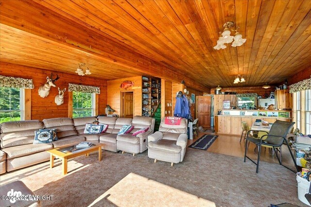 21033 Sterling Hwy, Ninilchik, AK 99639 - living area featuring wood ceiling