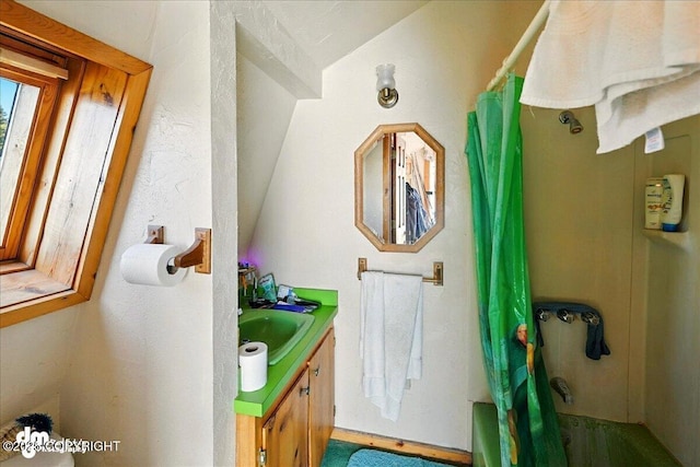 21033 Sterling Hwy, Ninilchik, AK 99639 - full bath with vanity and a shower with shower curtain