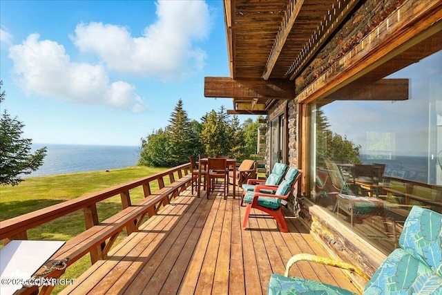 21033 Sterling Hwy, Ninilchik, AK 99639 - wooden deck with a water view