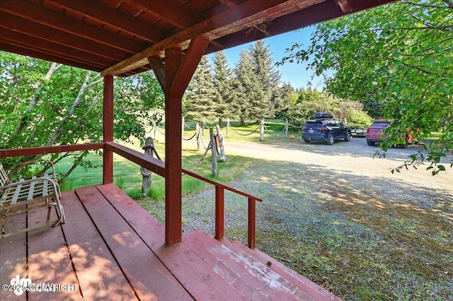 21033 Sterling Hwy, Ninilchik, AK 99639 - wooden terrace with a yard