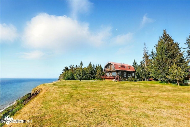 21033 Sterling Hwy, Ninilchik, AK 99639 - view of green lawn featuring a deck with water view