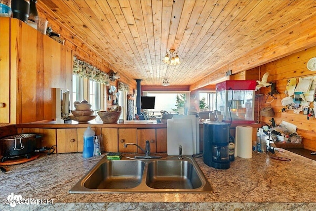 21033 Sterling Hwy, Ninilchik, AK 99639 - kitchen with wood ceiling and wood walls