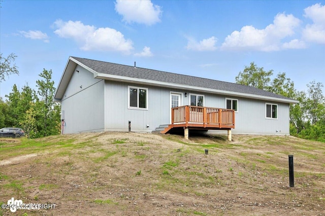 1380 N Cedar Hills Dr, Palmer, AK 99645 - rear view of property with a wooden deck