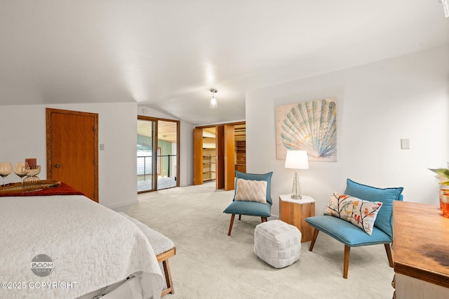 900 W Selina Ln, Wasilla, AK 99654 - carpeted bedroom featuring vaulted ceiling and access to outside