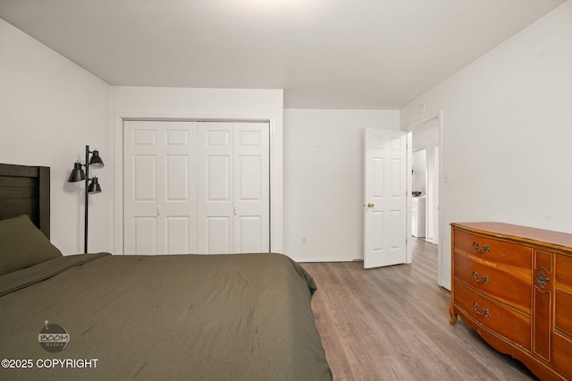 900 W Selina Ln, Wasilla, AK 99654 - bedroom featuring light wood finished floors and a closet