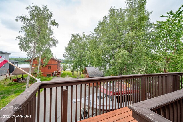 900 W Selina Ln, Wasilla, AK 99654 - wooden terrace with an outdoor structure