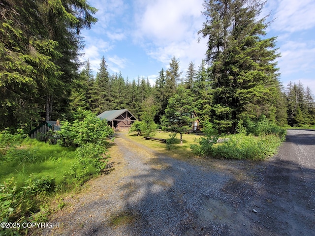 13925 Ravenquest Ave, Seward, AK 99664 - view of dirt / gravel road featuring a view of trees
