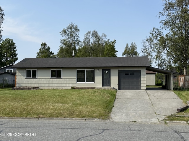 1510 Fathom Dr, Kenai, AK 99611 - ranch-style house featuring concrete driveway, a carport, and an attached garage