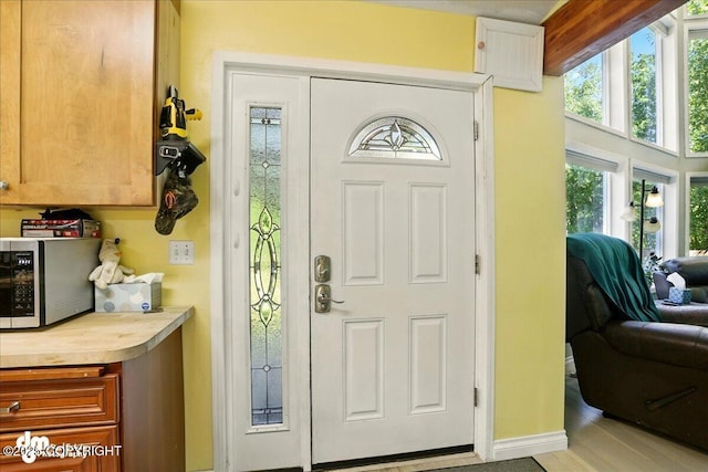 14216 W Norcross St, Big Lake, AK 99623 - foyer featuring baseboards and light wood finished floors