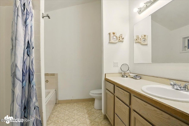 14216 W Norcross St, Big Lake, AK 99623 - bathroom featuring vanity, tile patterned floors, and shower / tub combo