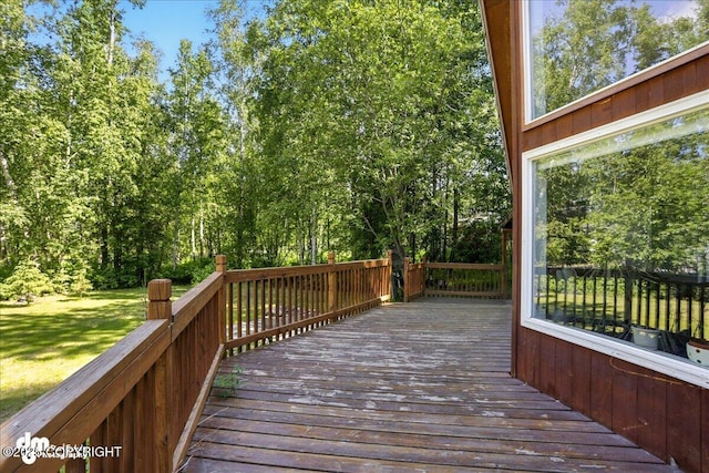 14216 W Norcross St, Big Lake, AK 99623 - wooden deck with a lawn