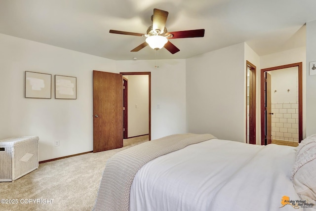 6312 Air Guard Rd, Anchorage, AK 99502 - bedroom with carpet, ceiling fan, radiator, and ensuite bathroom