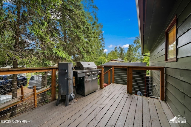 1740 Patterson Ct, Anchorage, AK 99504 - wooden terrace featuring a grill