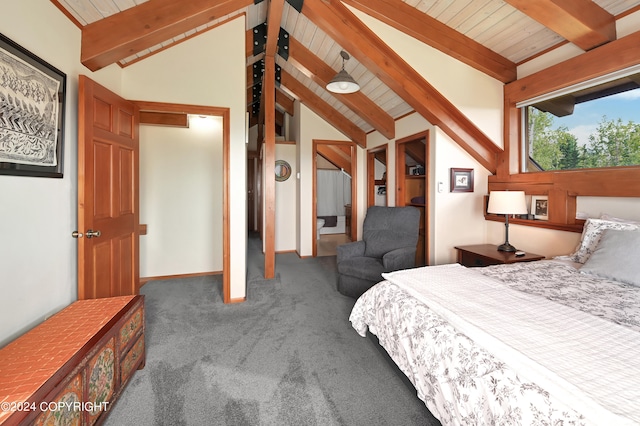 37905 Hall Rd, Sterling, AK 99672 - bedroom with carpet and wood ceiling