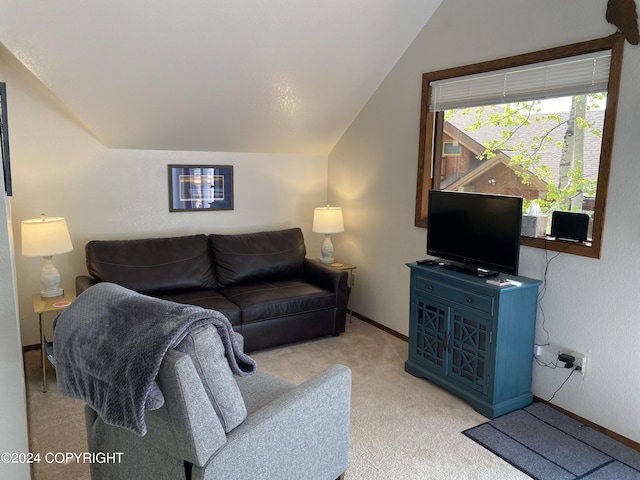 37905 Hall Rd, Sterling, AK 99672 - living room with lofted ceiling and light colored carpet