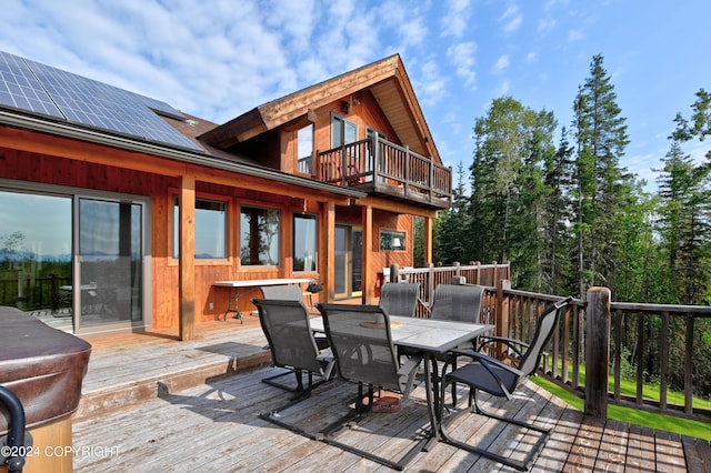 37905 Hall Rd, Sterling, AK 99672 - wooden deck with outdoor dining space