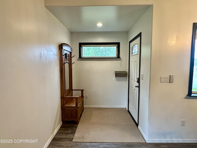 6780 W Blondell Dr, Wasilla, AK 99623 - hallway featuring baseboards and dark wood finished floors