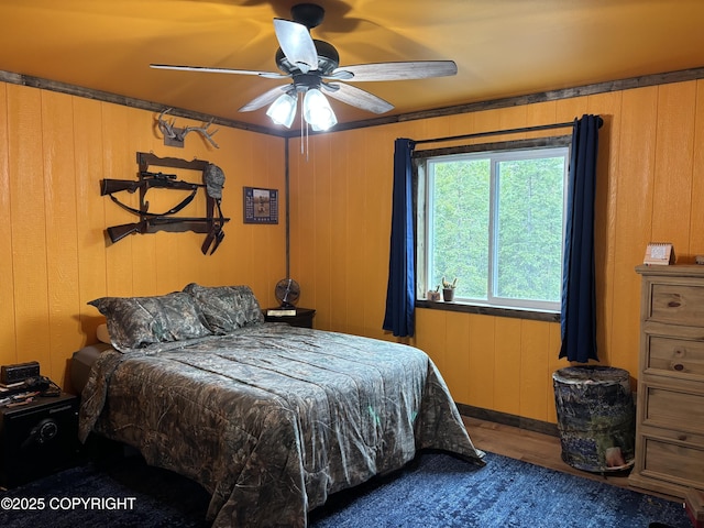11157 S Berut Rd, Palmer, AK 99645 - bedroom featuring wood finished floors and ceiling fan