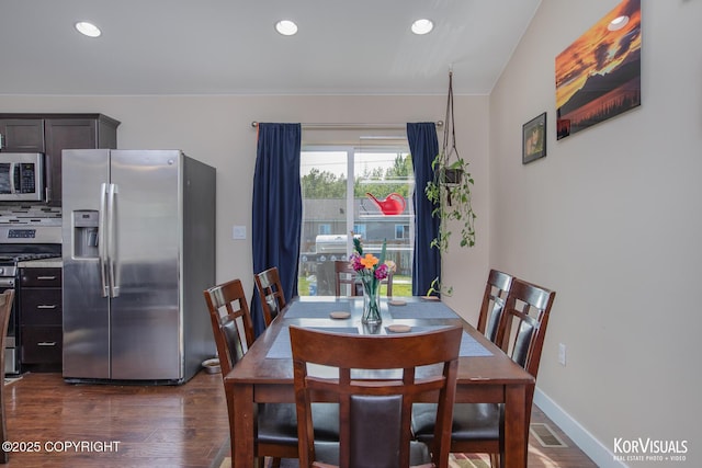 1524 N Little Susitna Dr, Wasilla, AK 99654 - dining area featuring dark wood finished floors and recessed lighting