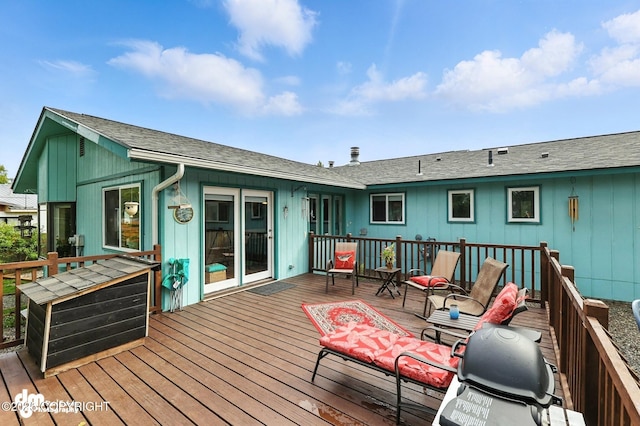 222 Crest Dr, Soldotna, AK 99669 - wooden deck featuring grilling area